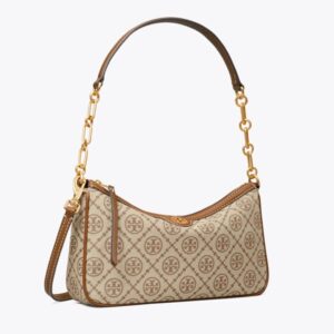 Home tory burch t monogram jacquard studio bag – (blue)