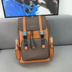 michaeel kors outlet unisex brown two tone high quality leather backpack with dust cover 379301 brown leather