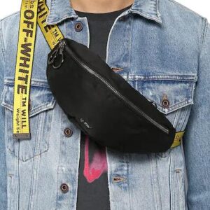off whitee binder nylon waist fannypack track belt bag with dust bag (1955) black sale