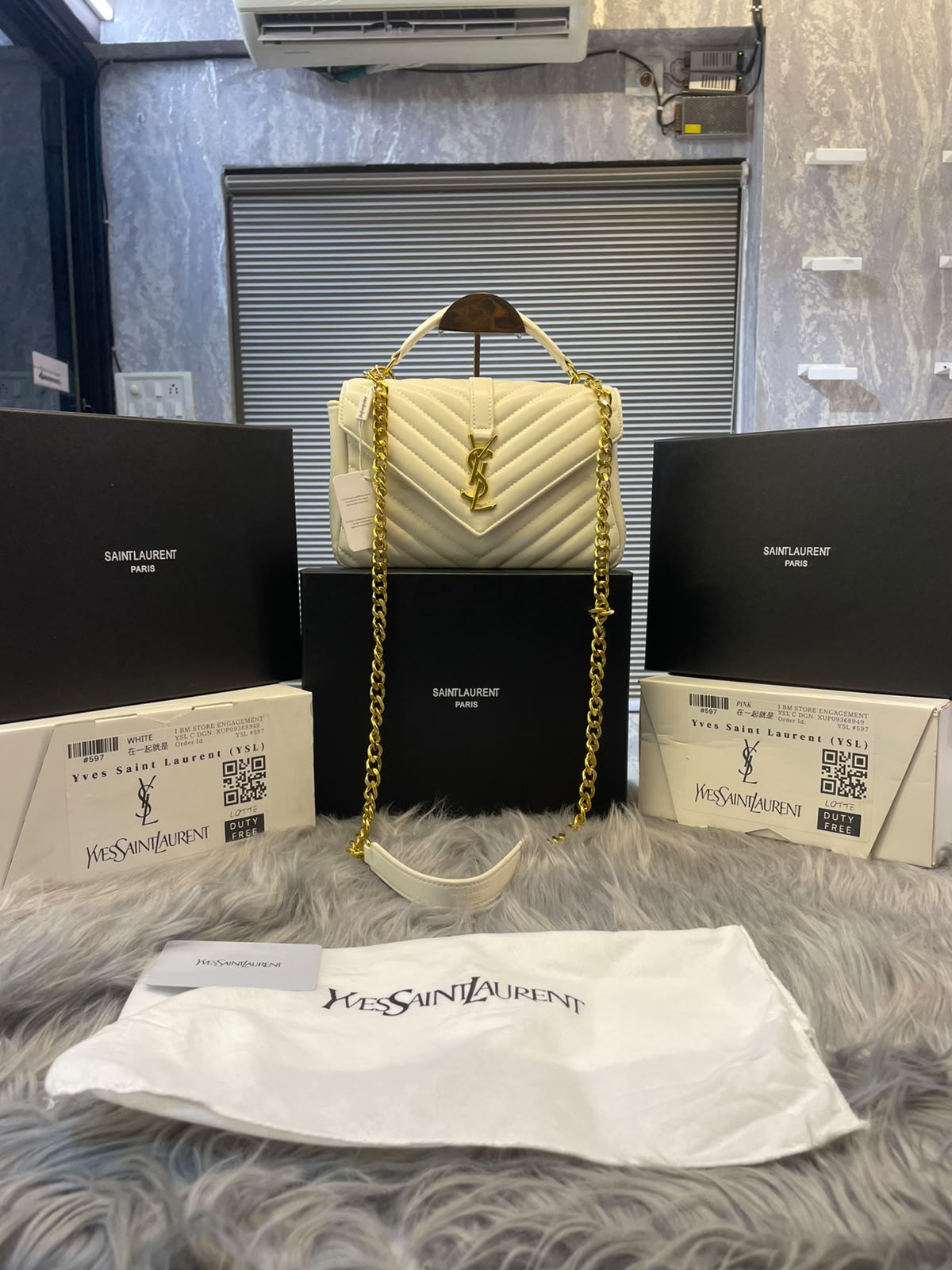ysl saint laurent college medium chain bag dubble box packing 6439 ysl saint laurent college medium chain bag dubble box packing 6439