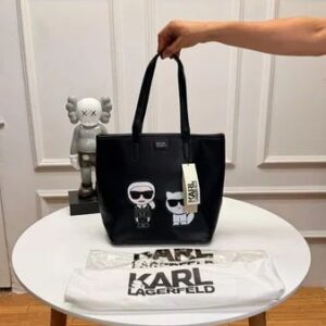 karl lagerfeld embossed logo tote para mujer original with dust bag 6457