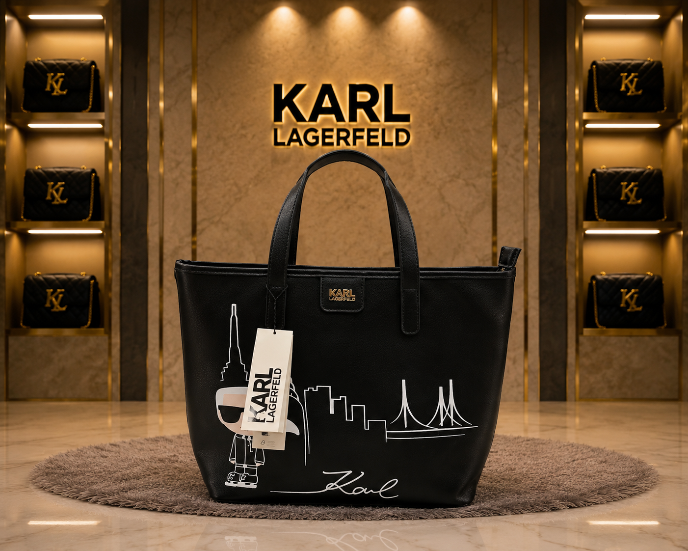 karl lagerfeld embossed logo tote para mujer original with dust bag 6456 karl lagerfeld embossed logo tote para mujer original with dust bag 6456