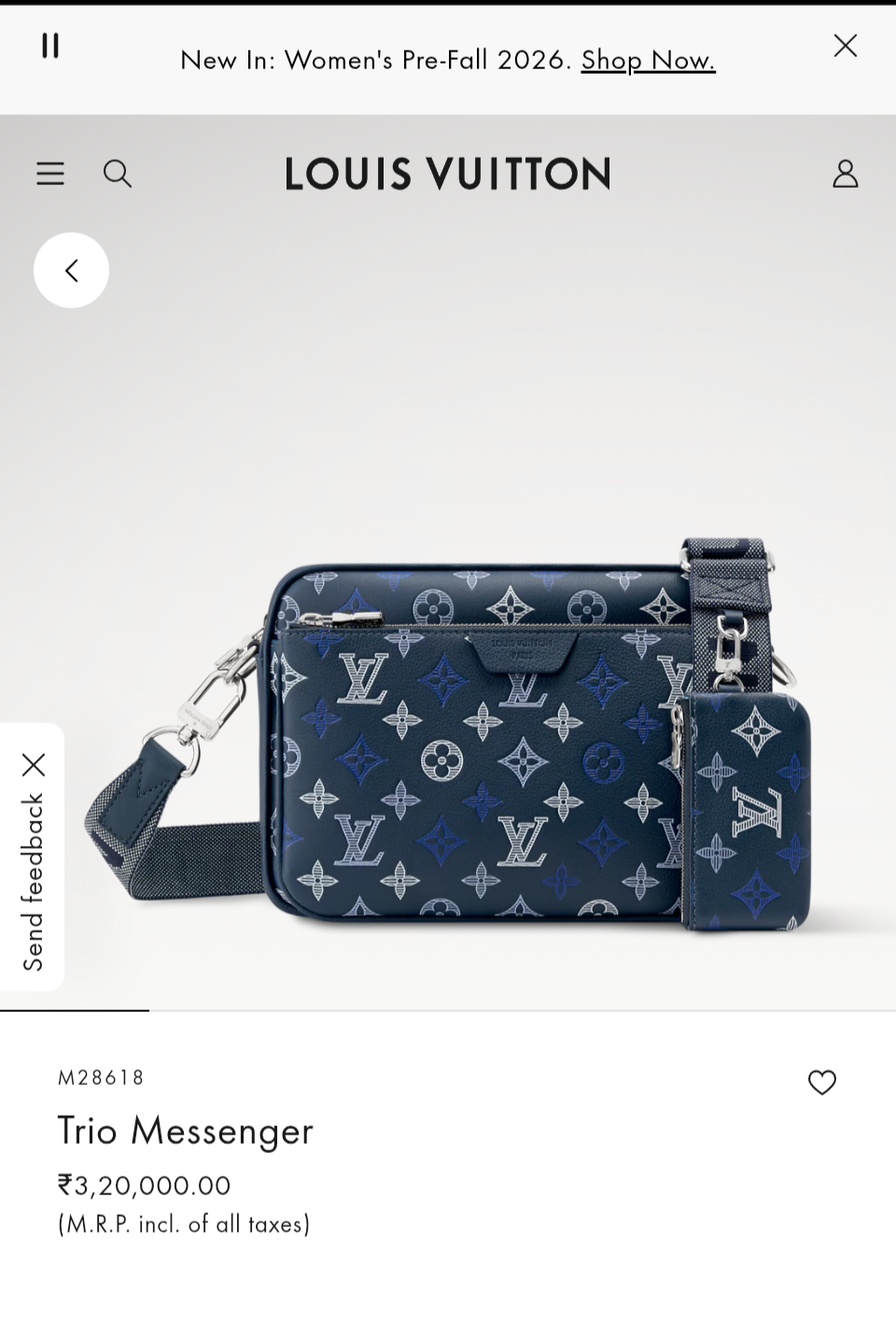 louiss vuitton lv m28854 virgil abloh trio messenger multi crossbody bag with og box & dust bag blue louiss vuitton lv m28854 virgil abloh trio messenger multi crossbody bag with og box & dust bag blue