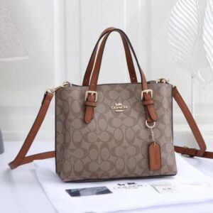 coachh mollie 23021 apricot brown smalltote with dustcover longbelt