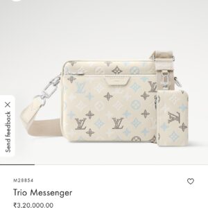 louiss vuitton lv m28854 virgil abloh trio messenger multi crossbody bag with og box & dust bag beige white