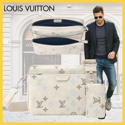 louiss vuitton lv m28854 virgil abloh trio messenger multi crossbody bag with og box & dust bag beige white louiss vuitton lv m28854 virgil abloh trio messenger multi crossbody bag with og box & dust bag beige white