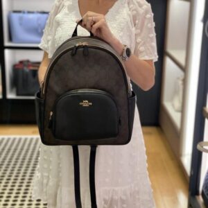 coachh court backpack coffee black with original dustcover packaging dark coffee 65201
