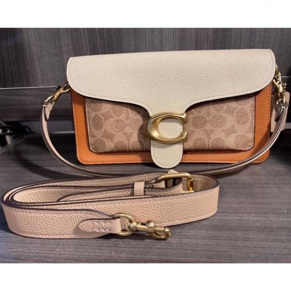 coachh tabby 26 shoulderbag with originalbox dustcover 8202 white brown coachh tabby 26 shoulderbag with originalbox dustcover 8202 white brown