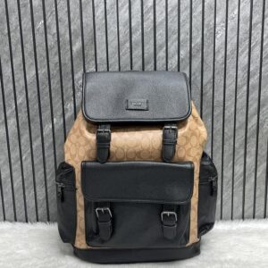 coachh unisex rivington backpack apricot black leather with dust bag 059 apricot black