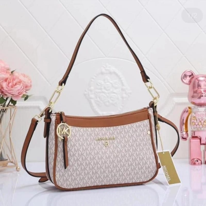 michaell kors 2038 jet set shoulder crossbodybag with originalbox dustcover beige brown michaell kors 2038 jet set shoulder crossbodybag with originalbox dustcover beige brown