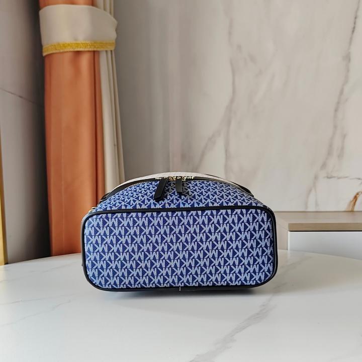 michaell kors 908 blue beige cb signature edition medium backpack with carry bag & dust cover beige blue michaell kors 908 blue beige cb signature edition medium backpack with carry bag & dust cover beige blue
