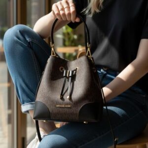 michaell kors cb bucket coffee black with dust cover carry bag 168 coffee black