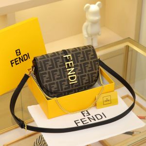 fend i ff jacquard motif baguette shoulder bag with box carrybag 6332