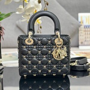 christian dio r lady bag with brand dubbel box black 5851