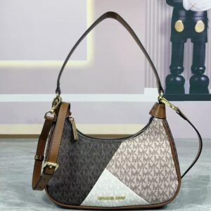 michaell kors cora mini zip pouchette dual color signature og box dust cover & carry bag 100822 1 coffee