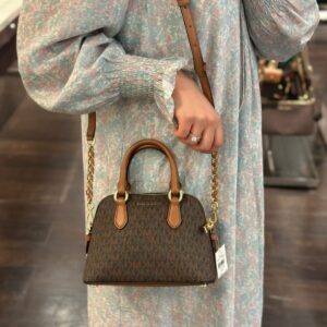 michaell kors mk m05 coffee veronica extra small logo crossbody bag with og box dust cover m05 coffee