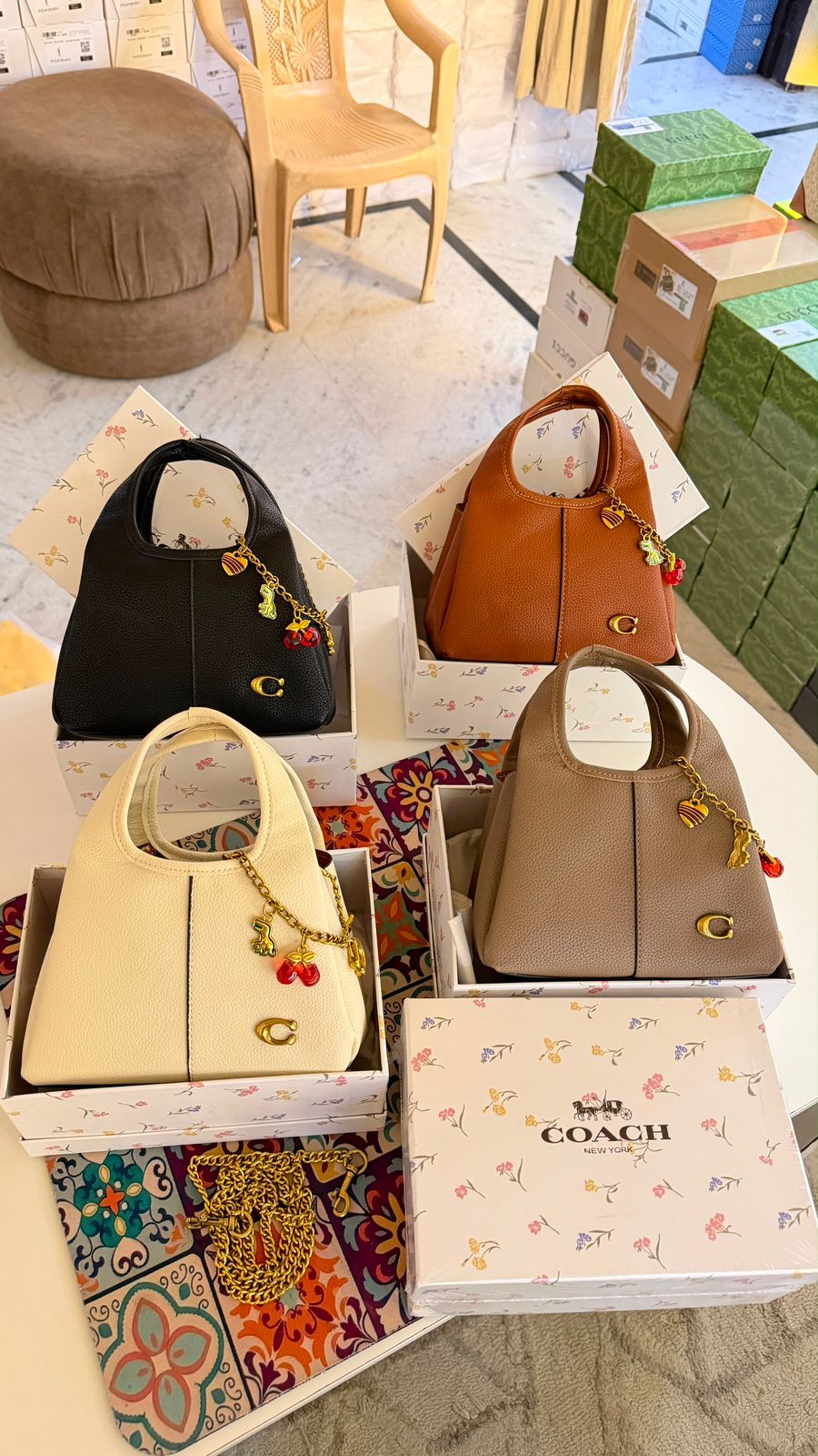 coac h lana shoulder bag with folding box with charm 6474 coac h lana shoulder bag with folding box with charm 6474