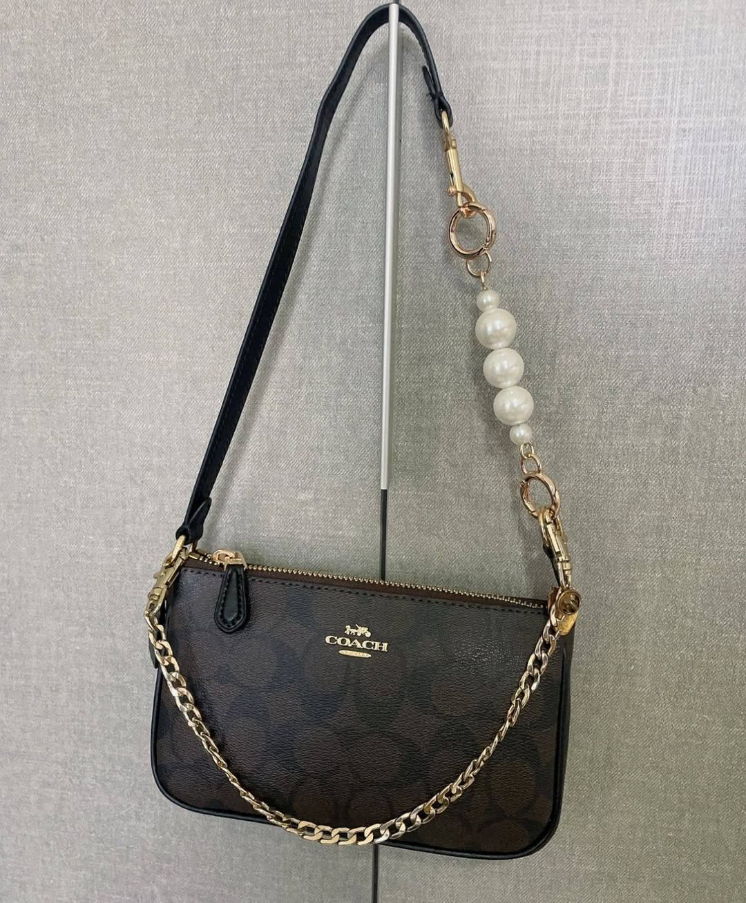 coachh nolita 19 coffee sling bag with box dust bag sling chain coachh nolita 19 coffee sling bag with box dust bag sling chain