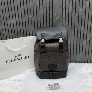 coachh unisex 058 rivington backpack coffee black sprint leather with dust bag 058 coffee black