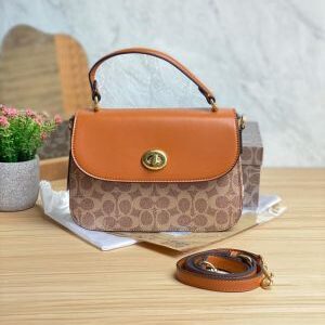 coac h marlie top handle crossbody bag with og magnetic box & dust bag 5449