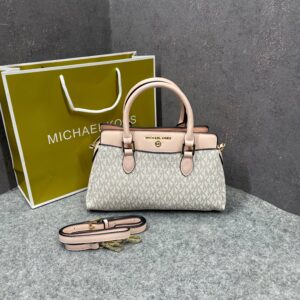 michaell kors arden satchel with og box & dust cover 2387 beige pink