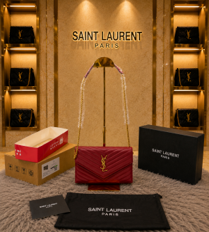 ysl saint laurent college medium chain bag khaki dubble box packing 6451 ysl saint laurent college medium chain bag khaki dubble box packing 6451