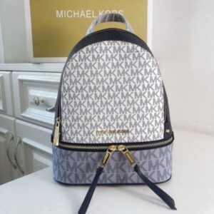michaell kors rhea medium color block blue logo backpack 0089 1 blue with dust bag