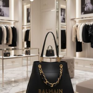 balmai n army leather trimmed printed nvas tote 6475