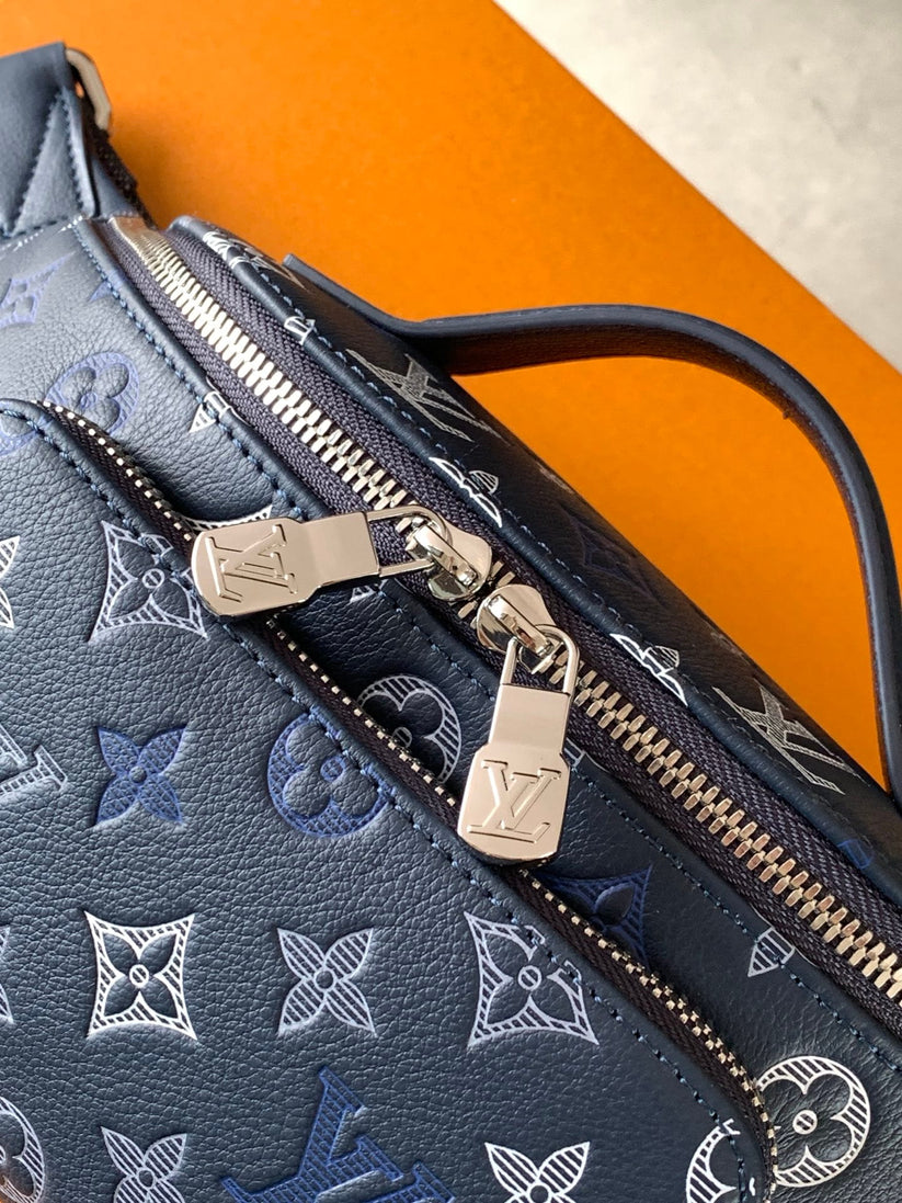 louuis vuitton rush navy blue bumbag monogram heritage with og box & dust cover 47058 blue louuis vuitton rush navy blue bumbag monogram heritage with og box & dust cover 47058 blue