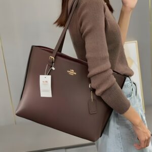 coacch tote mollie khakhi brown large tote bag with dust cover tags 2401 khakhi
