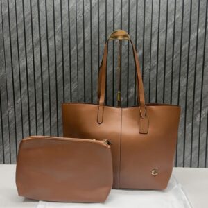 coacchh tan brown north tote with dustcover & pouch 8203 brown