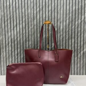 coacchh wine red north tote with dustcover & pouch 8203 wine red