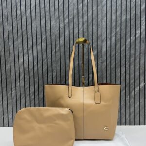 coacchh beige apricot north tote with dustcover & pouch 8203 beige apricot