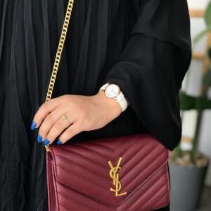 ysl saint laurent grain de poudre matelasse chevron medium monogram with brand box 6251