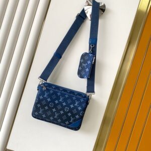 louuis vuitton lv m45320 virgil abloh trio messenger multi crossbody bag with og box & dust bag gradient blue