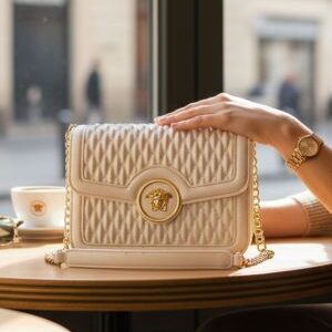 versace jeans couture saffiano lock crossbody bag without box 6104