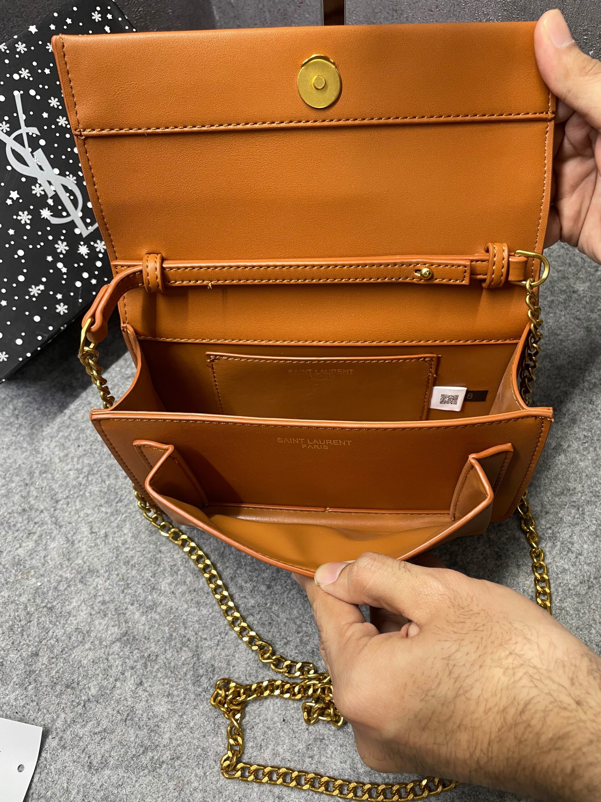 ysl sunset brown small shoulder bag with og box & dust cover 8878 brown ysl sunset brown small shoulder bag with og box & dust cover 8878 brown