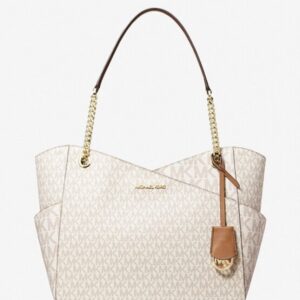 michael kor brown jet set large tote with dust cover 5583