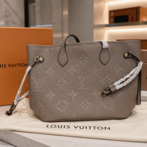 loui vuitton neverfull mm quartz monogram empreinte leather featuring a matching zip pouch bag with box 6504