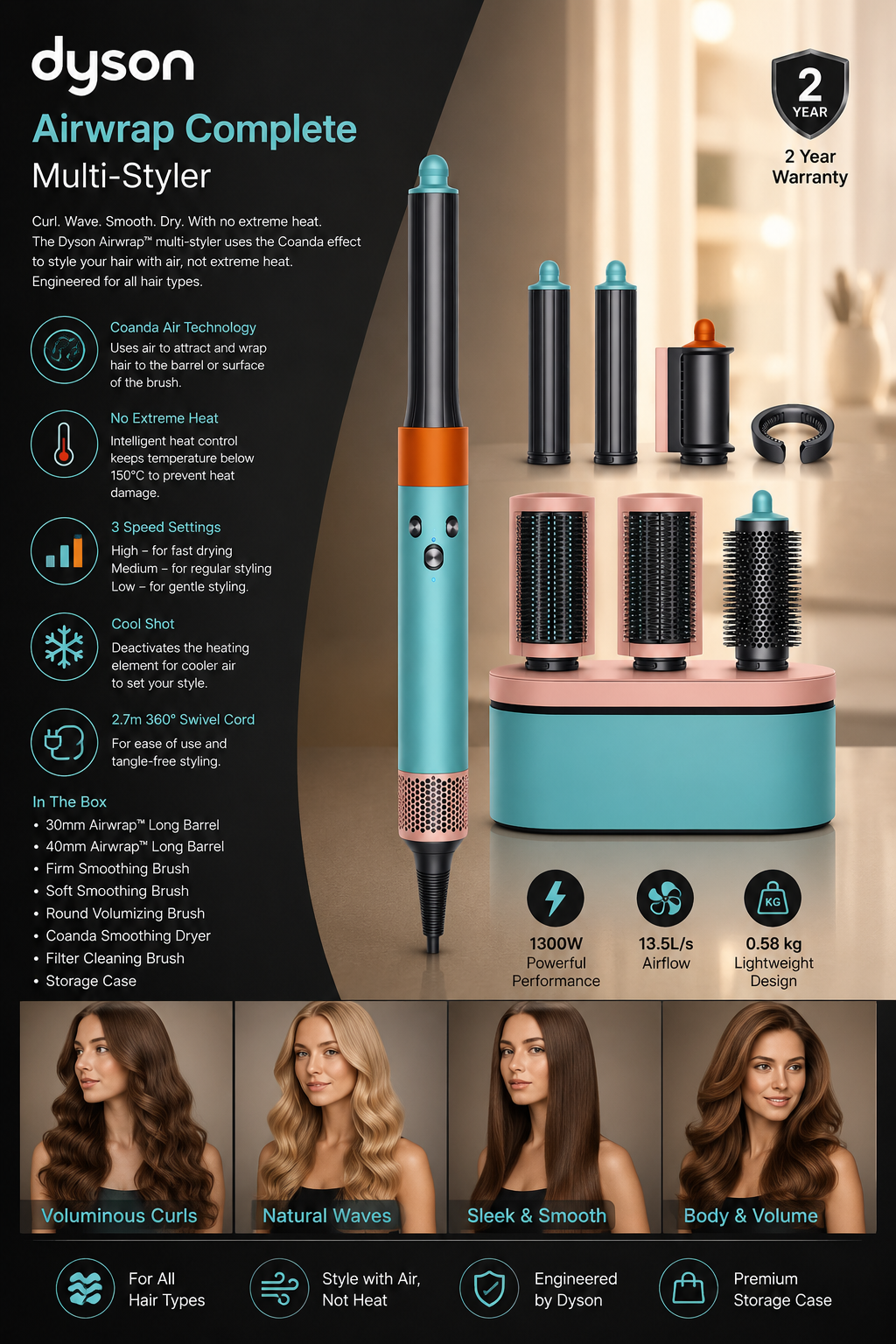dyson airwrap special edition multi styler complete long with coanda smoothing dryer and storage caseceramic 6 in 1 dyson airwrap special edition multi styler complete long with coanda smoothing dryer and storage caseceramic 6 in 1
