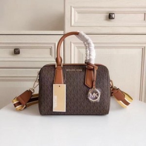 michael kor boston handbag with og box and dust bag premium quality (biege brown) 1601