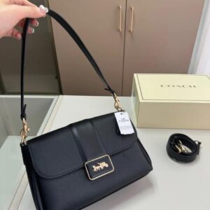 coac grace tripple partition with double shoulder strap inside swede lining with box 6529
