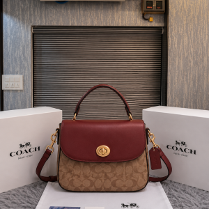 coac arlie top handle crossbody bag with og magnetic box & dust bag 6377