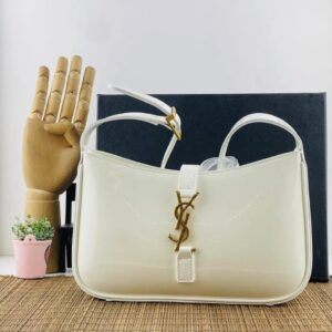 ysl saint laurent hobo white leather shoulder bag with og box & dust bag 862 1 white
