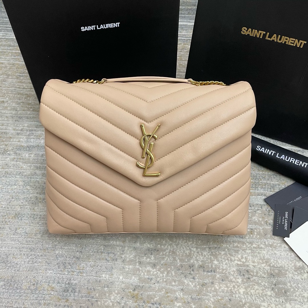 ysl saint laurent loulou quilted soft leather shoulder bag chain strap with og box dust cover y8802 apricot gold ysl saint laurent loulou quilted soft leather shoulder bag chain strap with og box dust cover y8802 apricot gold