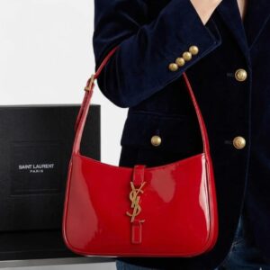 ysl saint laurent hobo red gold leather shoulder bag with og box & dust bag 862 1 red gold