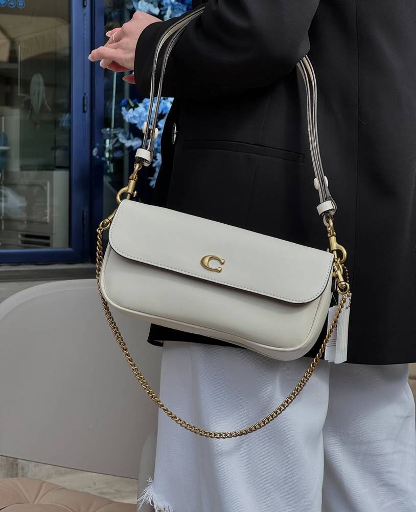 coachh brook flap chain bag with dust cover can90 beigewhite coachh brook flap chain bag with dust cover can90 beigewhite