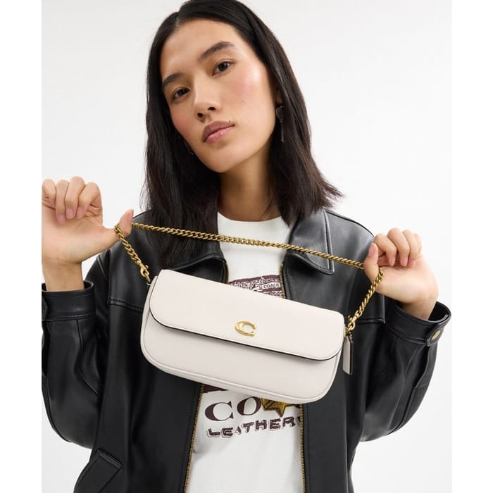 coachh brook flap chain bag with dust cover can90 beigewhite coachh brook flap chain bag with dust cover can90 beigewhite