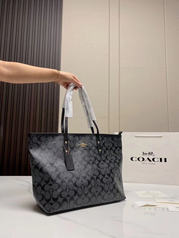 coachh signature city tote bag with og red box (55398 black) coachh signature city tote bag with og red box (55398 black)