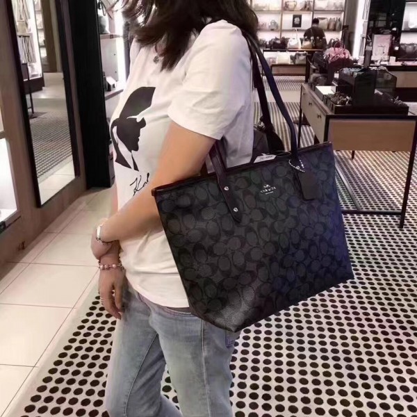 coachh signature city tote bag with og red box (55398 black) coachh signature city tote bag with og red box (55398 black)